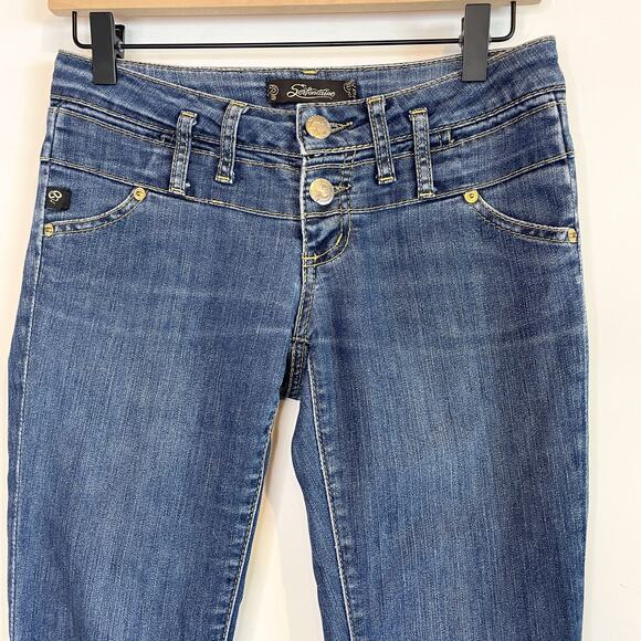 Serfontaine Bootcut Double Button Fly Denim Jeans Women's 32" Inseam, Sz 25 - Picture 3 of 7